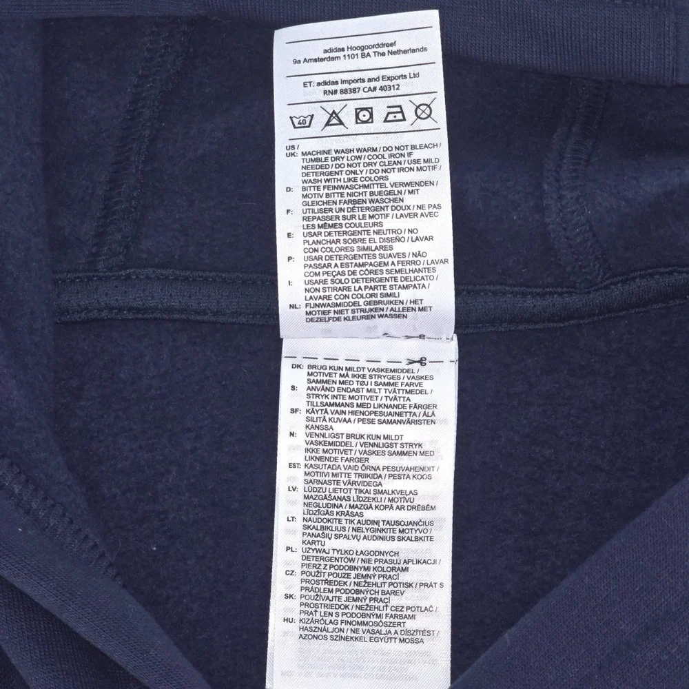 Adidas Fleece Pocket Hoodie Men Small Aurink Blue Pullover Activewear Athleisure